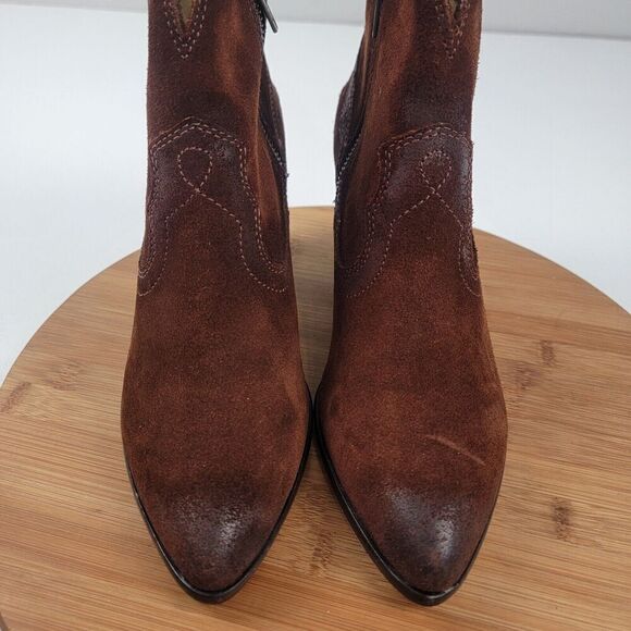 Frye Renee Womens Brown Suede Leather Zip Short Ankle Chukka Boots Booti… - Picture 4 of 14